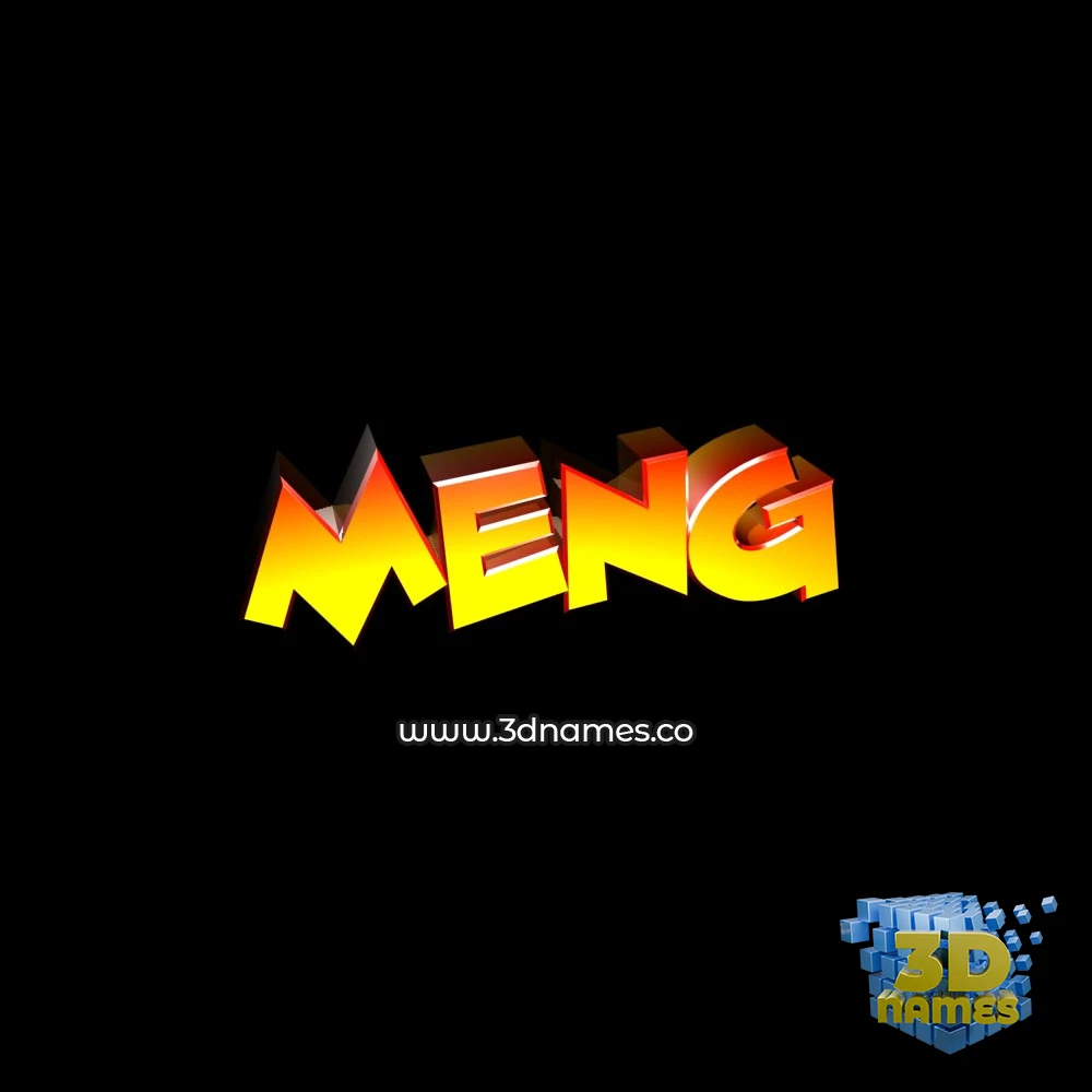meng in Black Background style - 3D name wallpaper