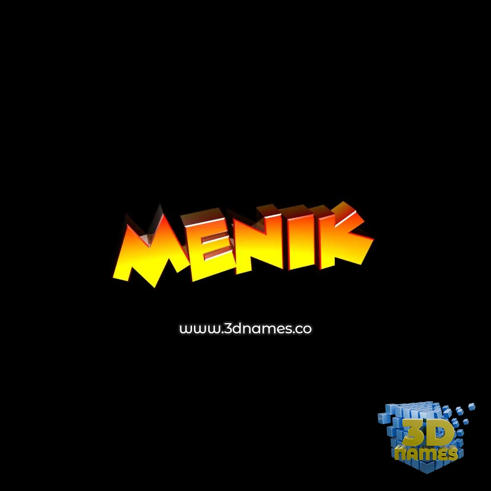 menik in Black Background style - 3D name wallpaper