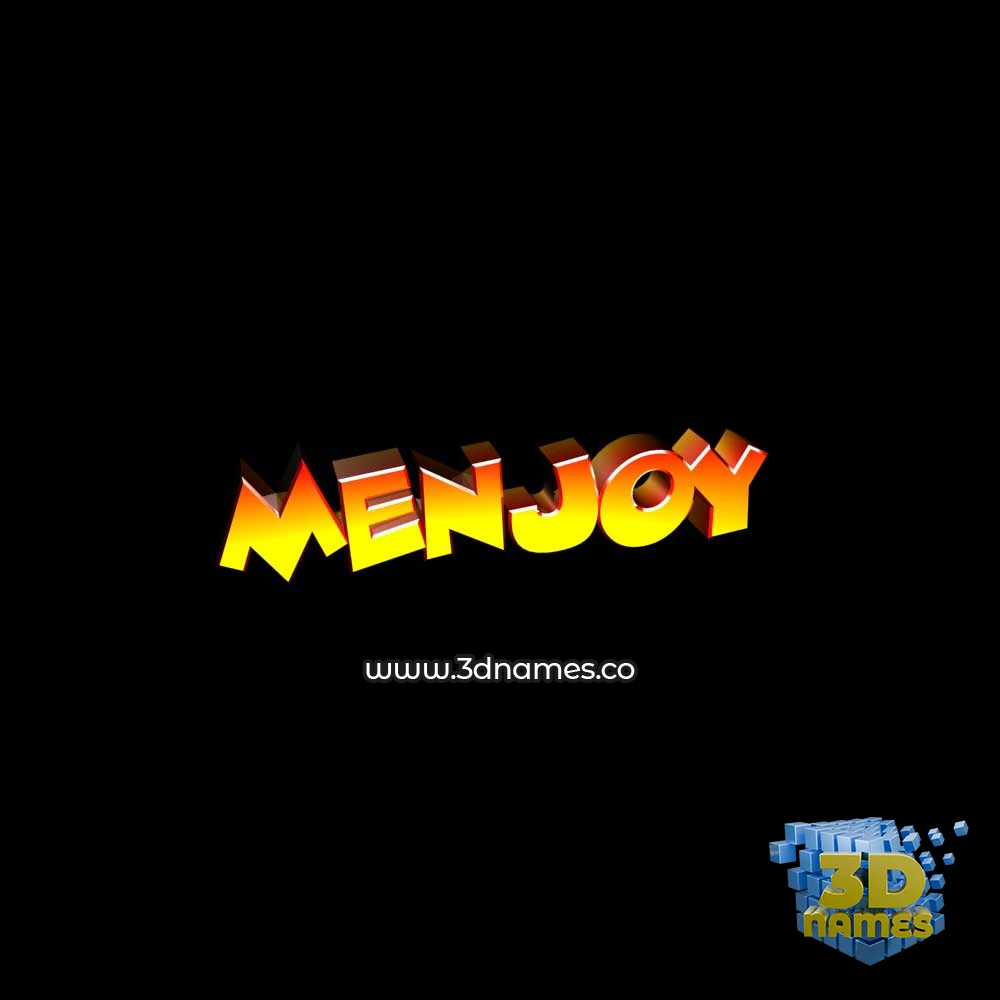 menjoy in Black Background style - 3D name wallpaper