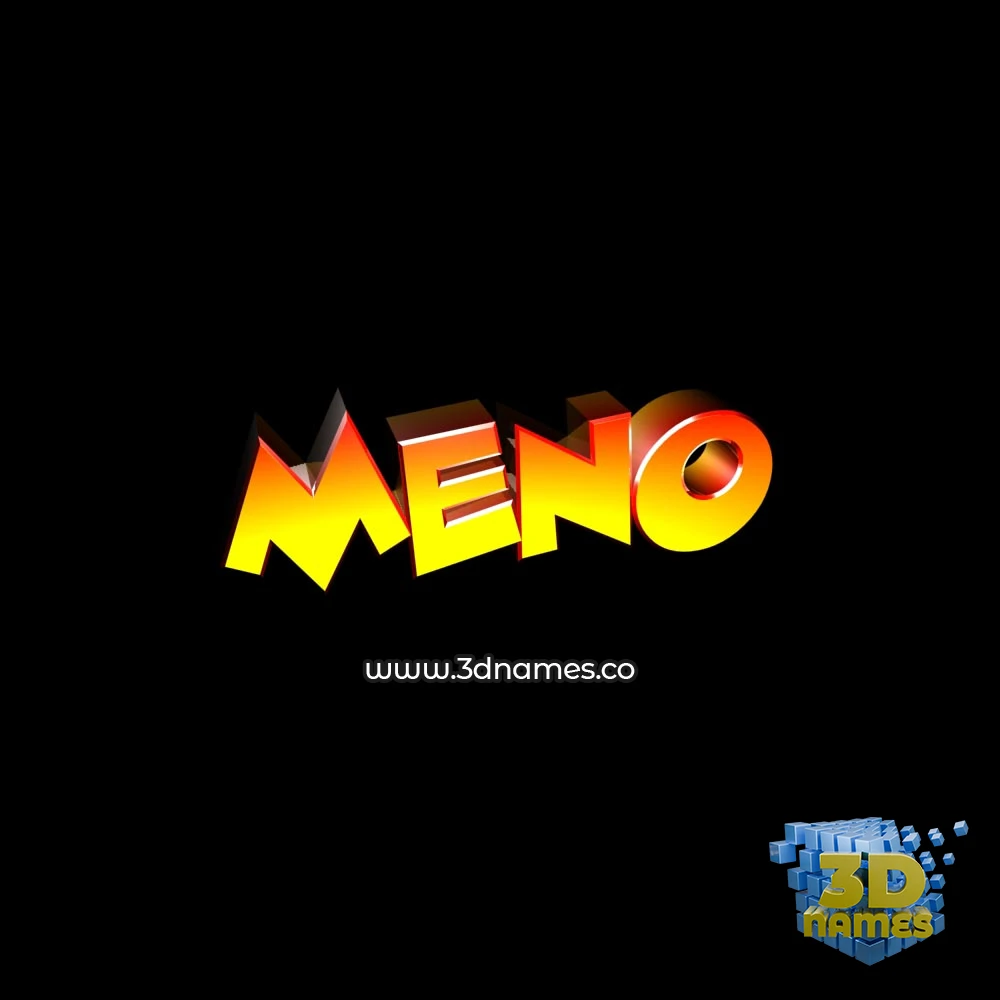 meno in Black Background style - 3D name wallpaper
