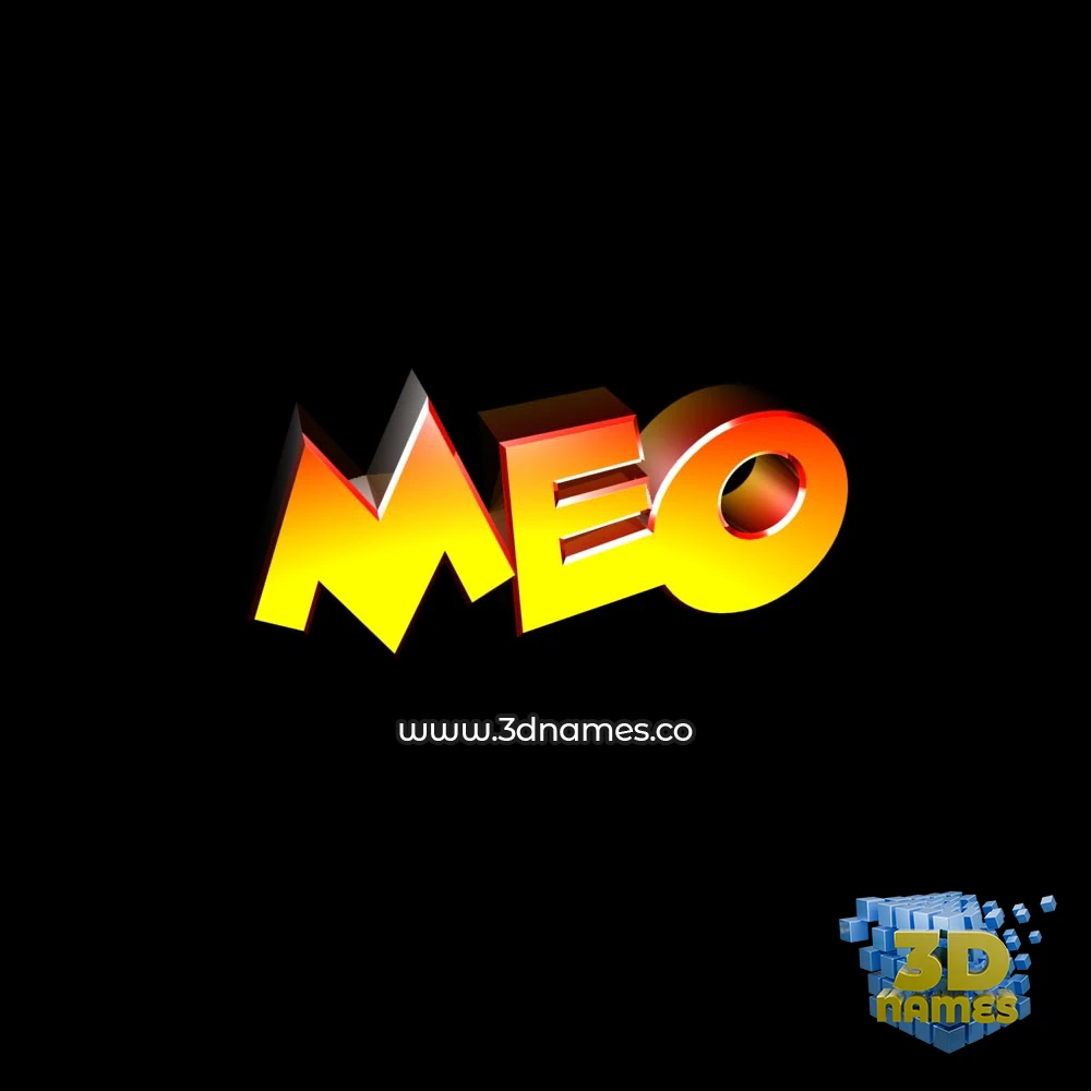 meo in Black Background style - 3D name wallpaper