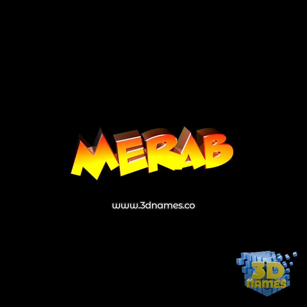 merab in Black Background style - 3D name wallpaper