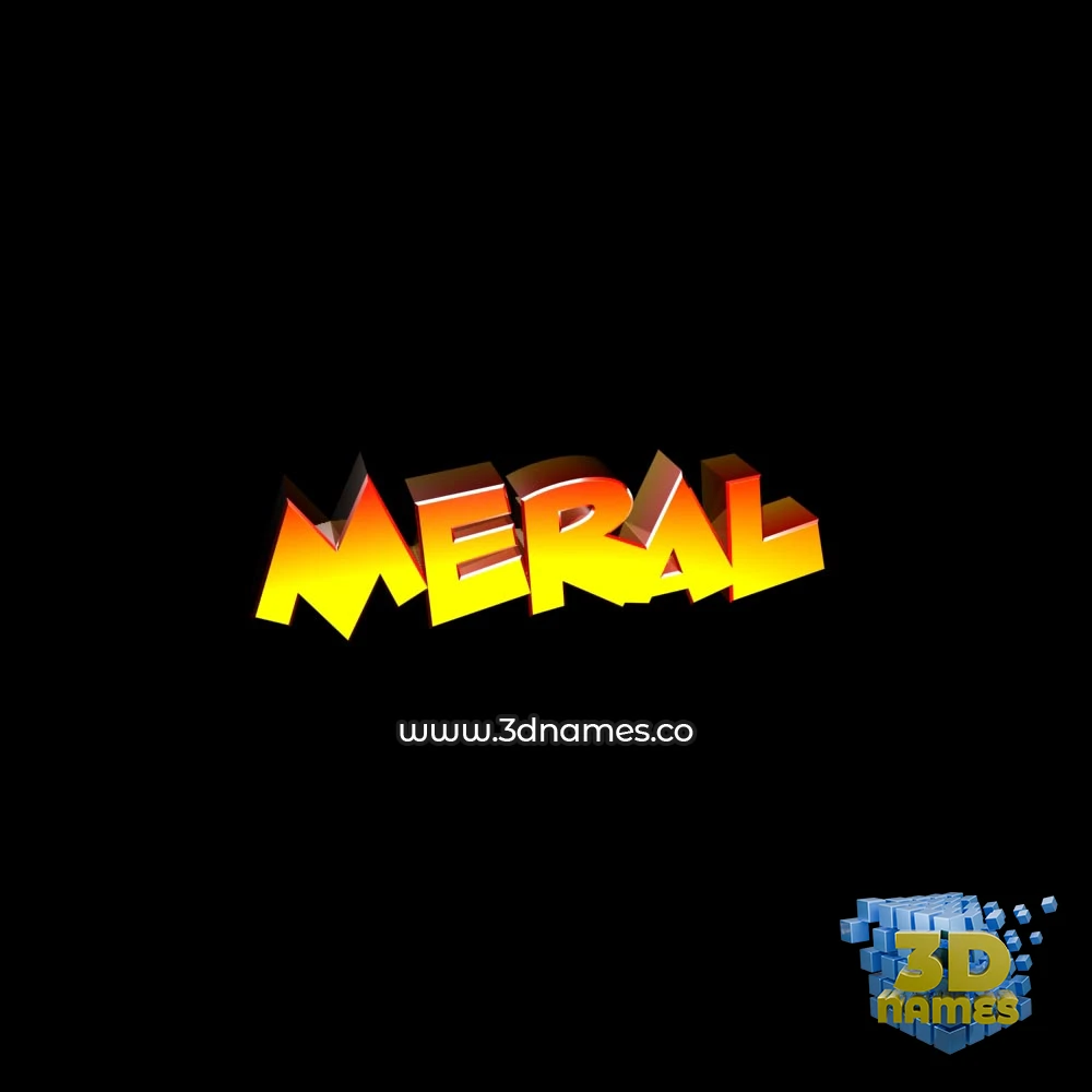 meral in Black Background style - 3D name wallpaper