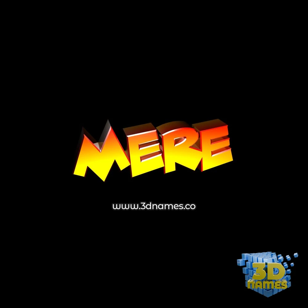 mere in Black Background style - 3D name wallpaper
