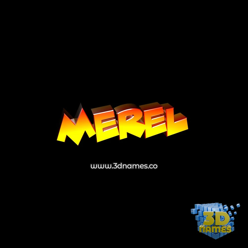 merel in Black Background style - 3D name wallpaper