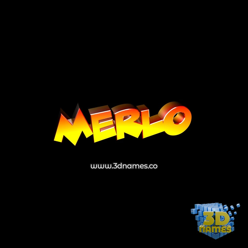 merlo in Black Background style - 3D name wallpaper