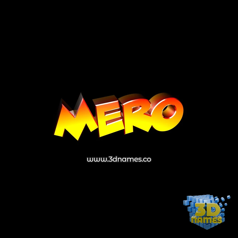 mero in Black Background style - 3D name wallpaper