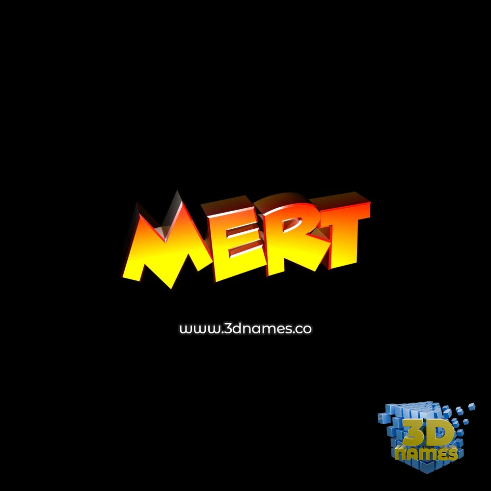 mert in Black Background style - 3D name wallpaper