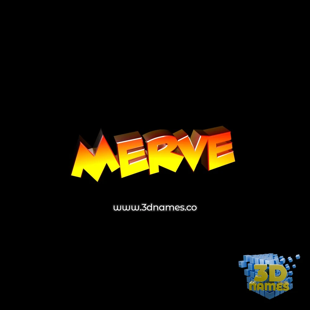 merve in Black Background style - 3D name wallpaper