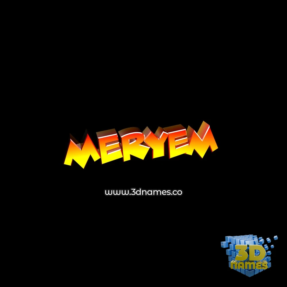 meryem in Black Background style - 3D name wallpaper
