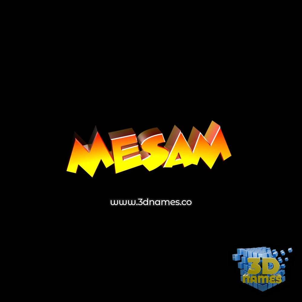mesam in Black Background style - 3D name wallpaper
