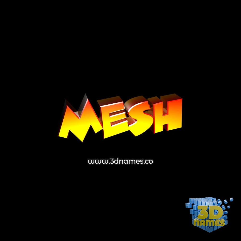 mesh in Black Background style - 3D name wallpaper
