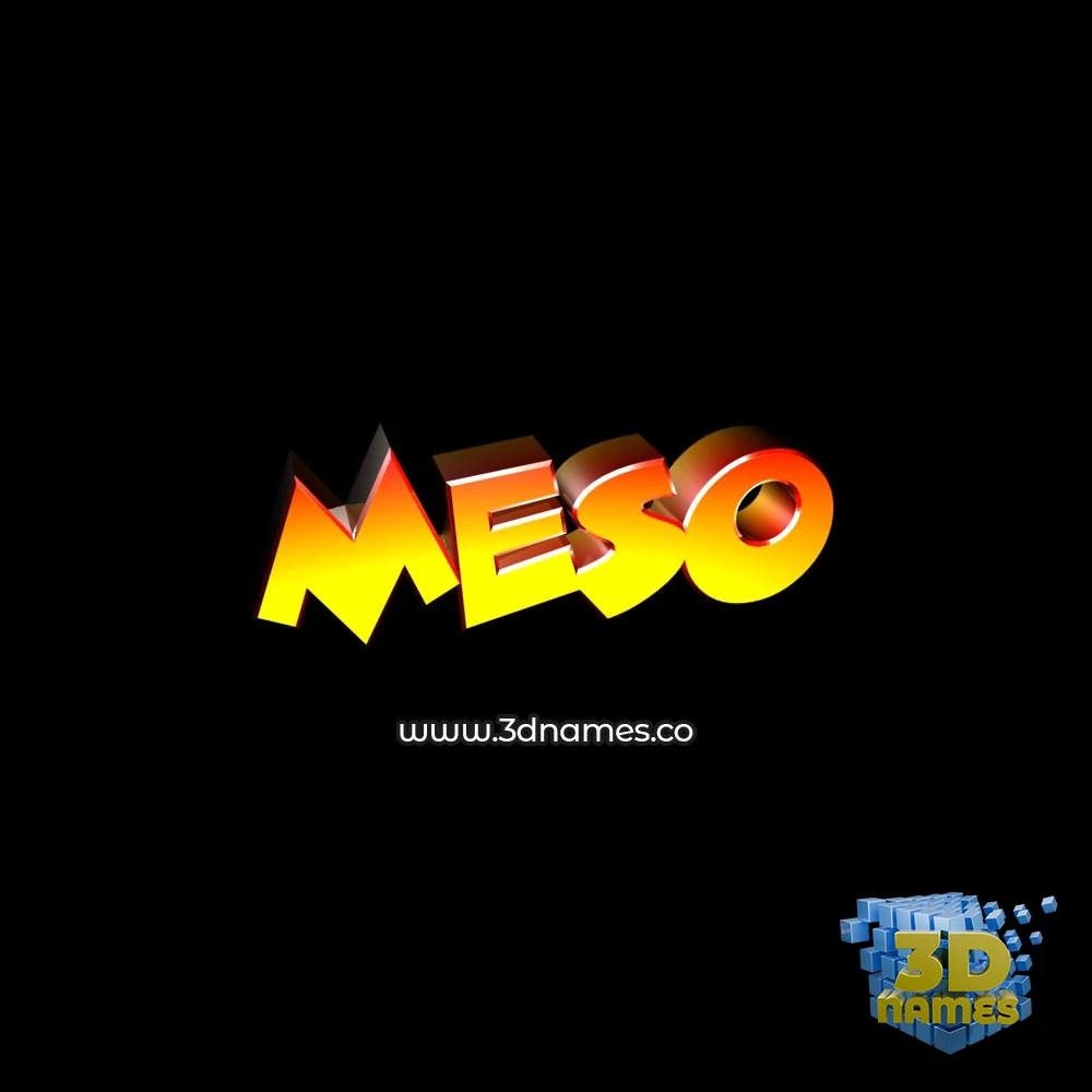 meso in Black Background style - 3D name wallpaper