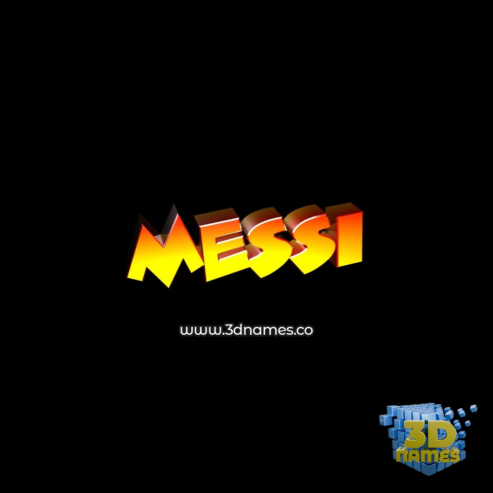 messi in Black Background style - 3D name wallpaper