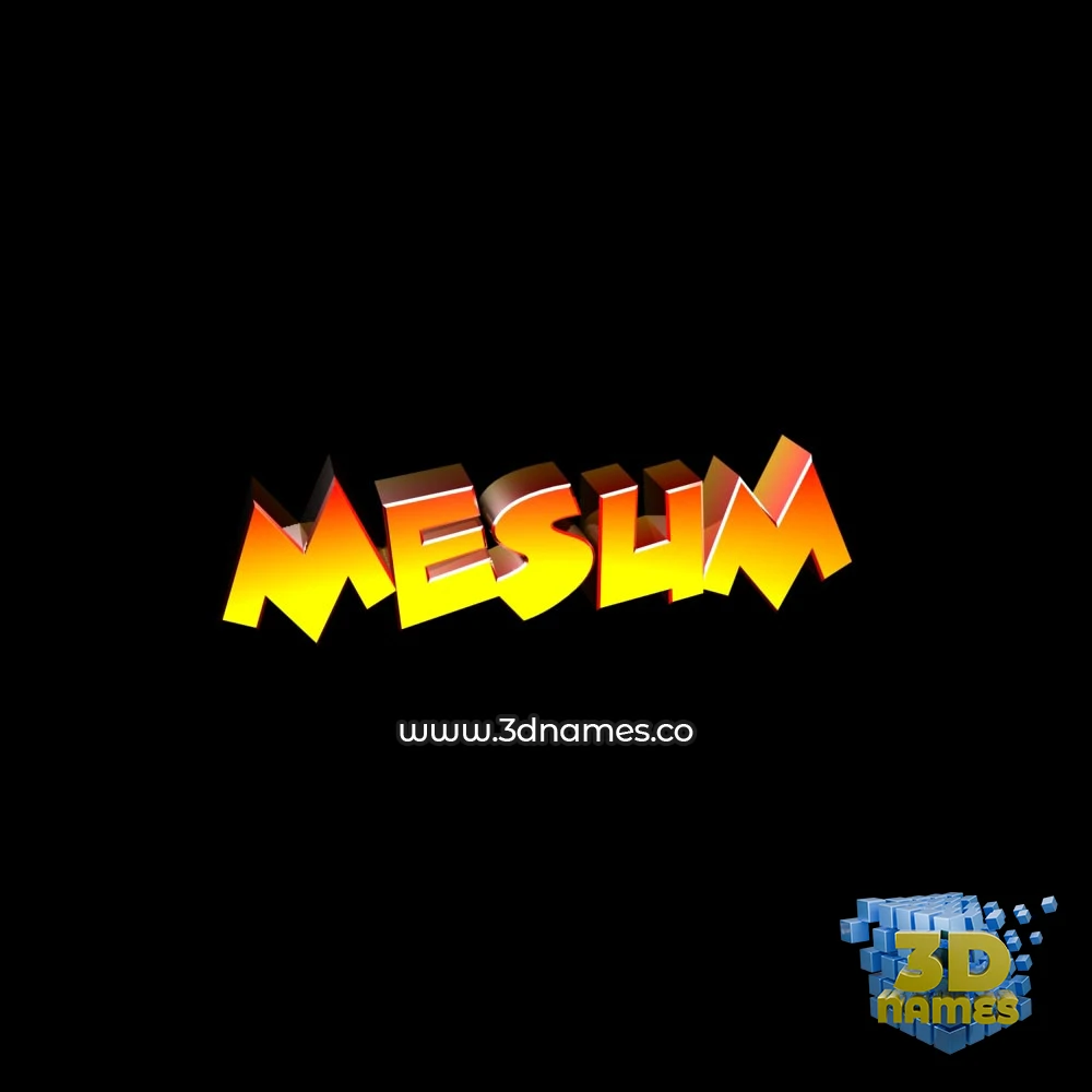 mesum in Black Background style - 3D name wallpaper