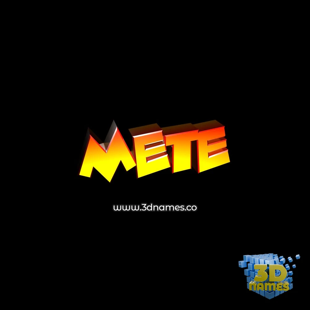mete in Black Background style - 3D name wallpaper