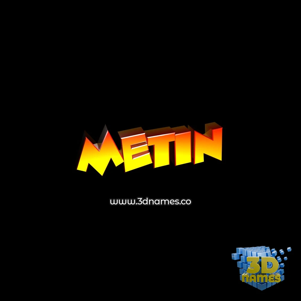 metin in Black Background style - 3D name wallpaper
