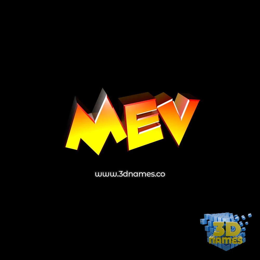 mev in Black Background style - 3D name wallpaper