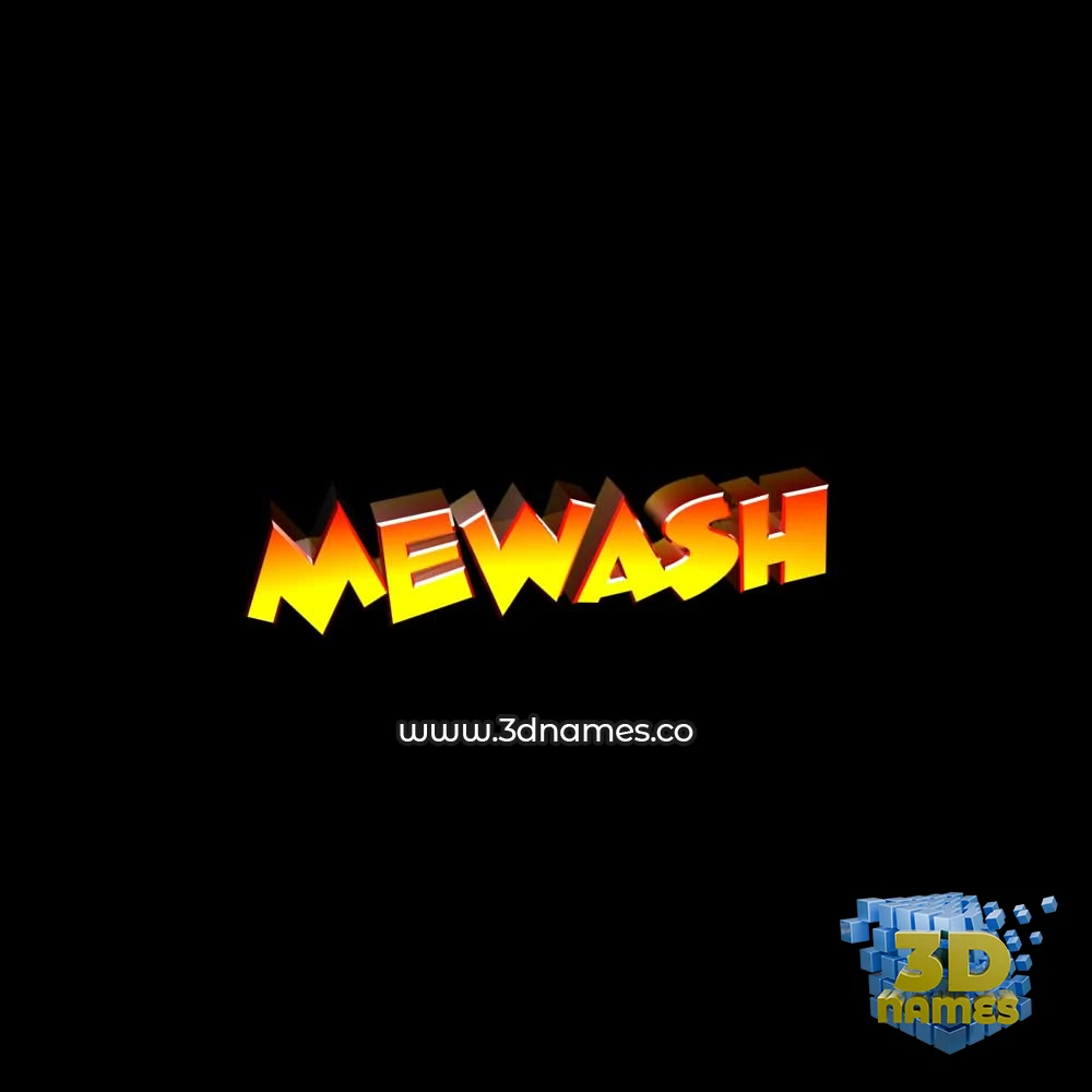 mewash in Black Background style - 3D name wallpaper