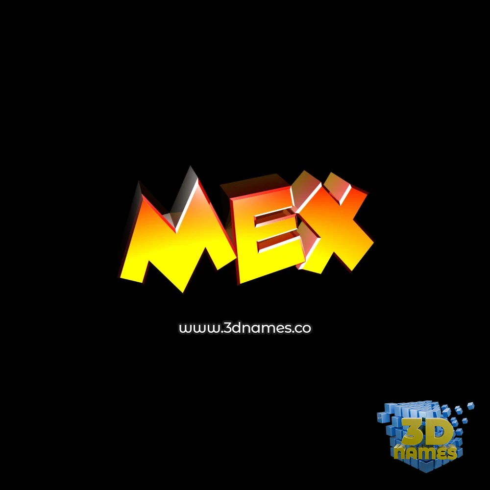 mex in Black Background style - 3D name wallpaper