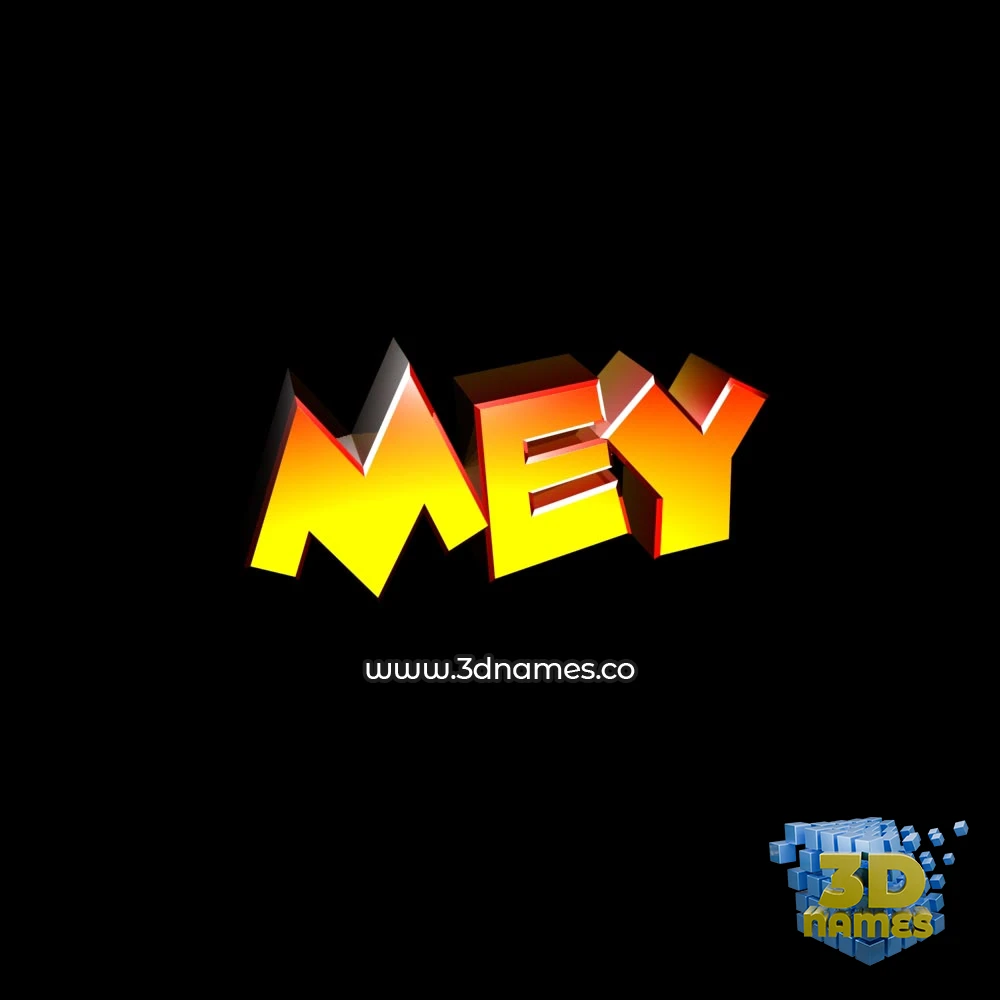 mey in Black Background style - 3D name wallpaper