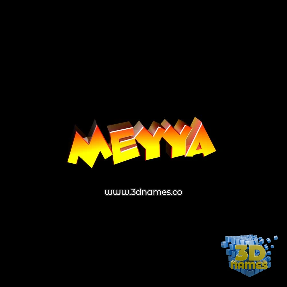 meyya in Black Background style - 3D name wallpaper