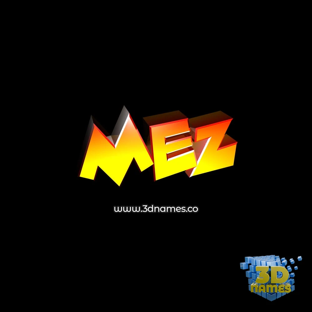 mez in Black Background style - 3D name wallpaper