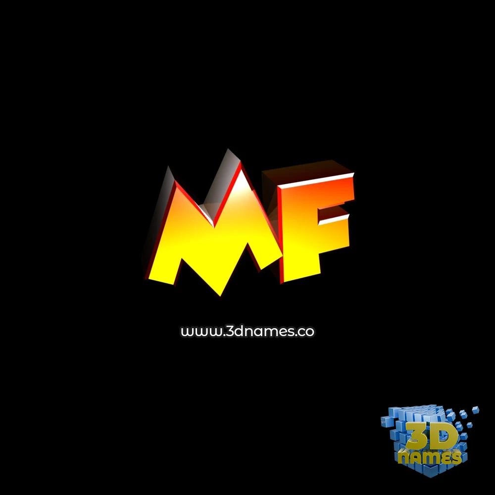 mf in Black Background style - 3D name wallpaper