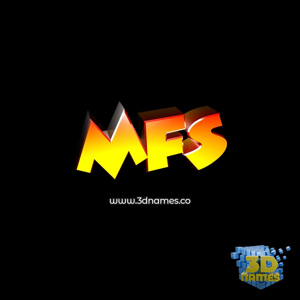 mfs in Black Background style - 3D name wallpaper