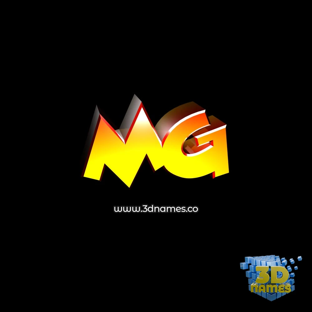 mg in Black Background style - 3D name wallpaper