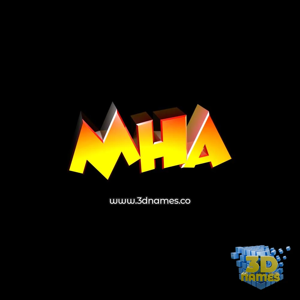 mha in Black Background style - 3D name wallpaper