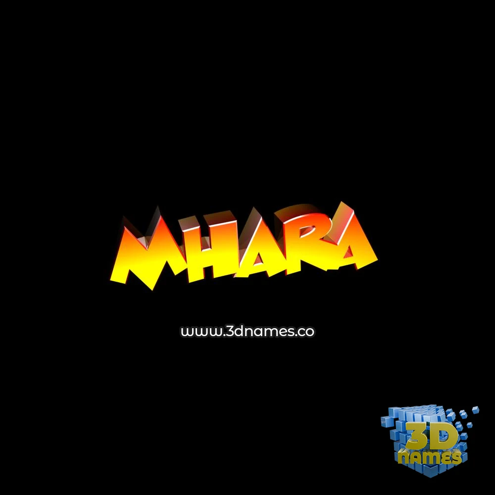mhara in Black Background style - 3D name wallpaper