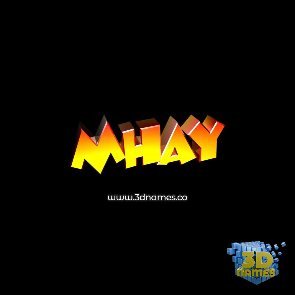 mhay in Black Background style - 3D name wallpaper