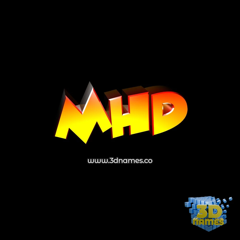 mhd in Black Background style - 3D name wallpaper