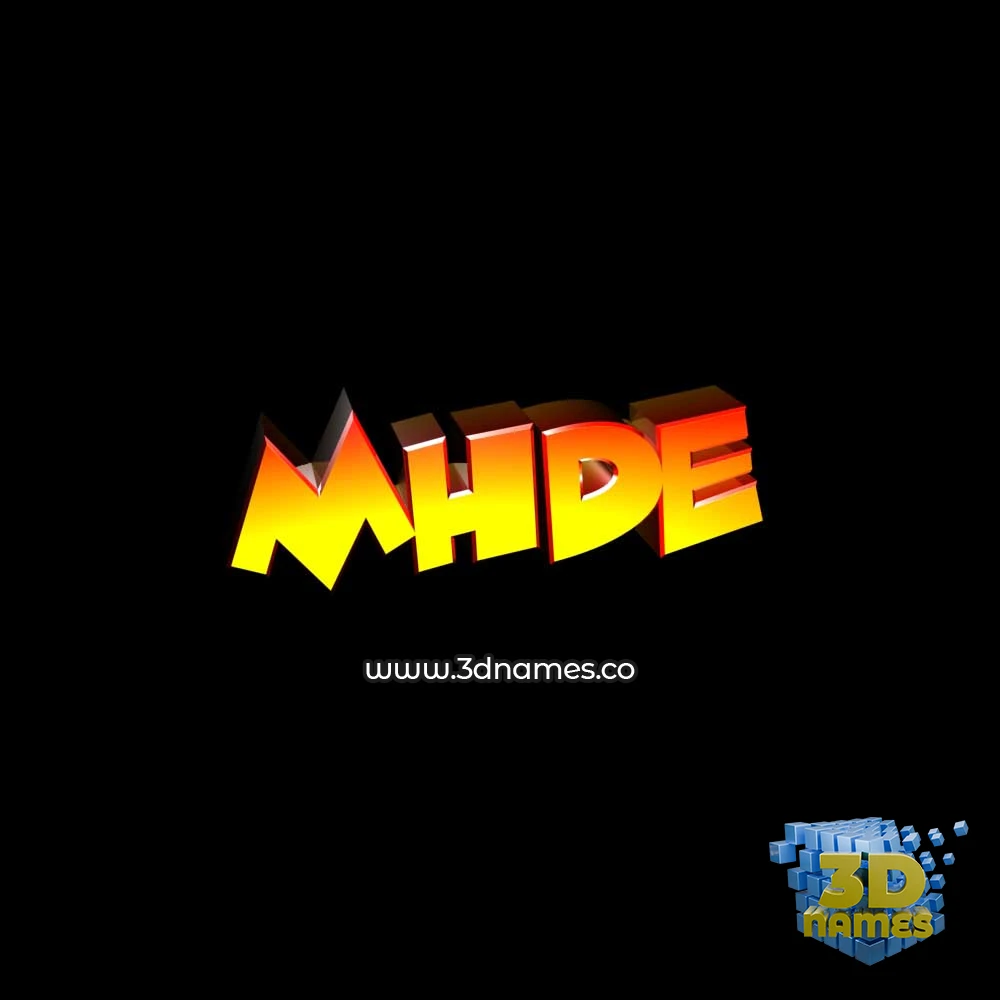 mhde in Black Background style - 3D name wallpaper