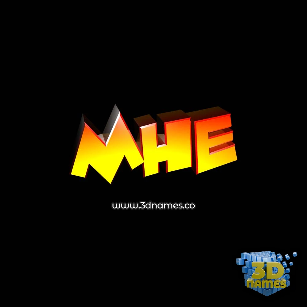 mhe in Black Background style - 3D name wallpaper