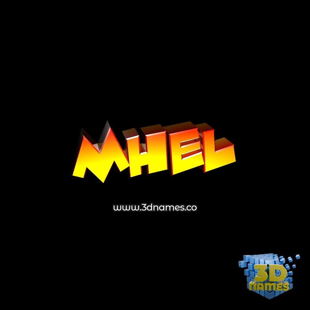 mhel in Black Background style - 3D name wallpaper