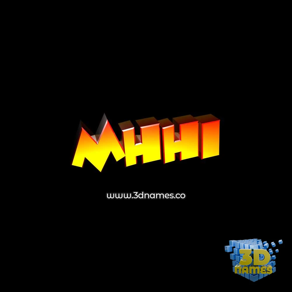 mhhi in Black Background style - 3D name wallpaper