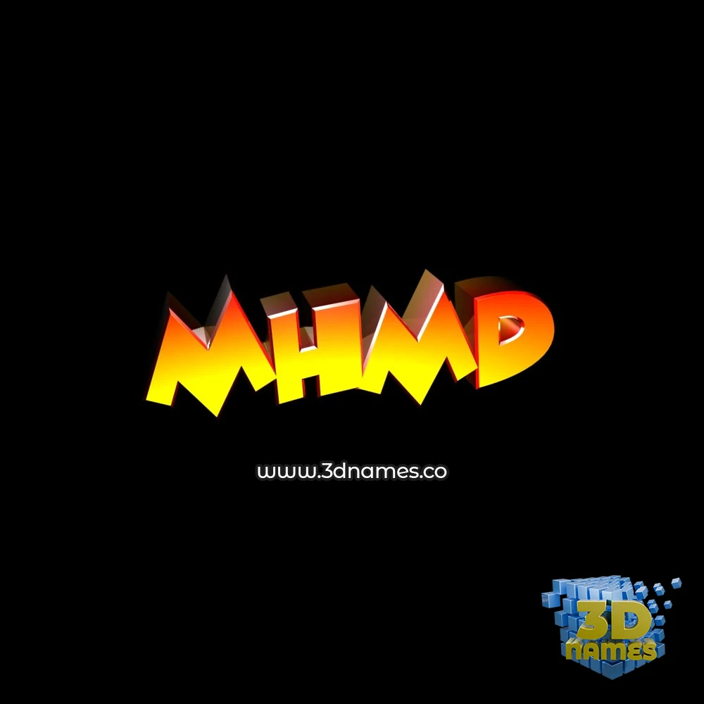 mhmd in Black Background style - 3D name wallpaper