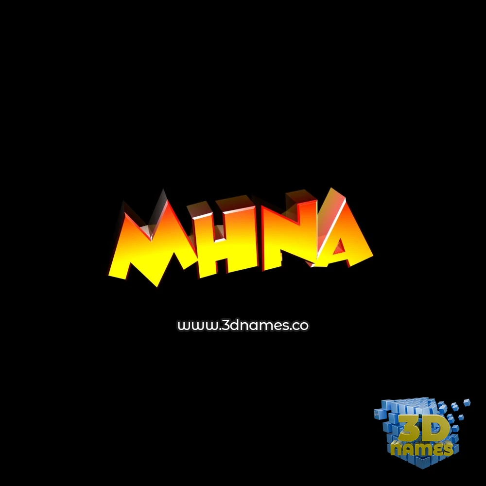 mhna in Black Background style - 3D name wallpaper