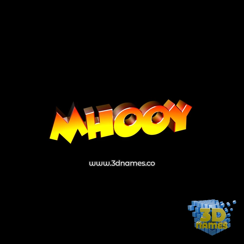 mhooy in Black Background style - 3D name wallpaper