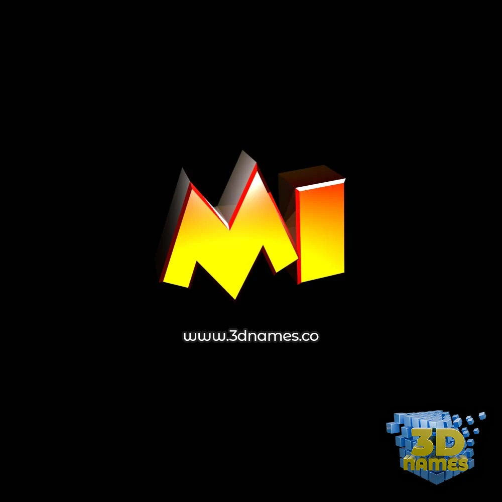 mi in Black Background style - 3D name wallpaper