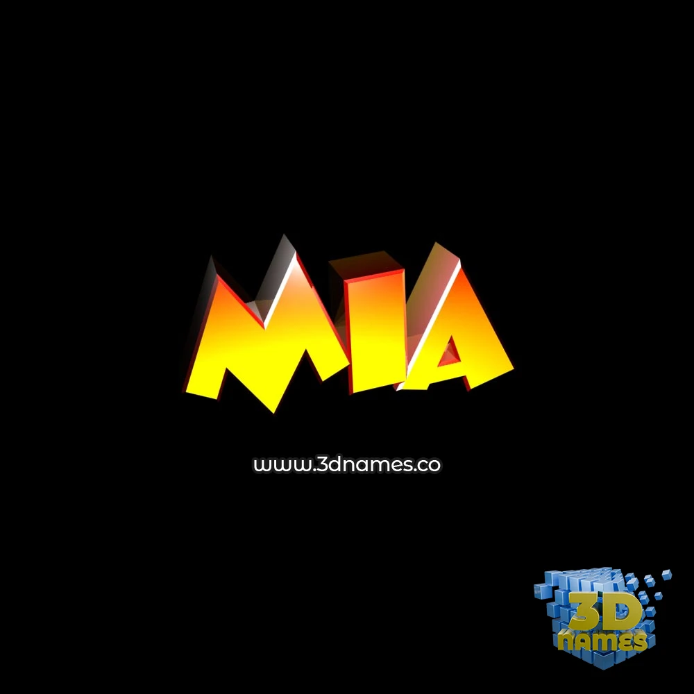 mia in Black Background style - 3D name wallpaper