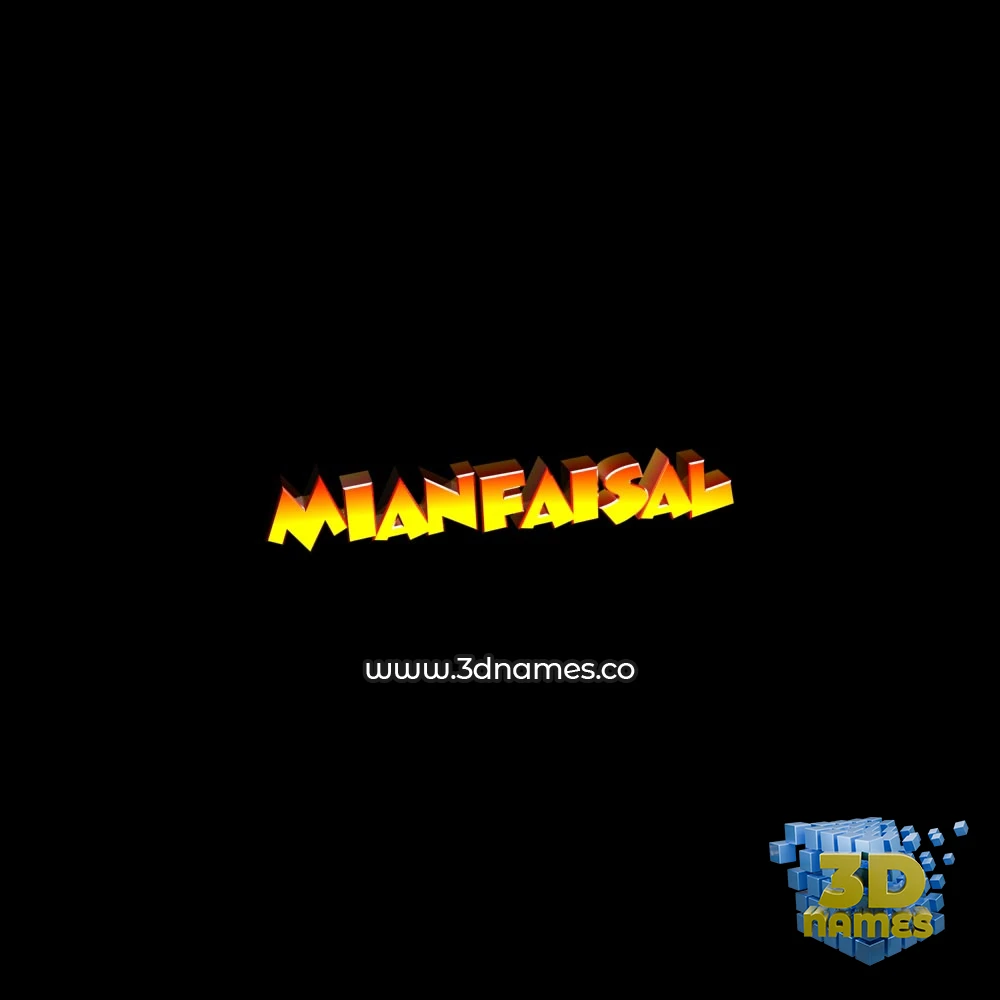mianfaisal in Black Background style - 3D name wallpaper