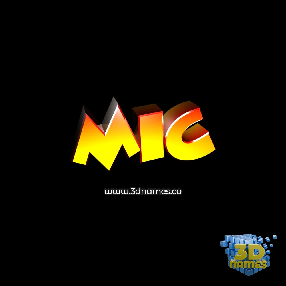mic in Black Background style - 3D name wallpaper