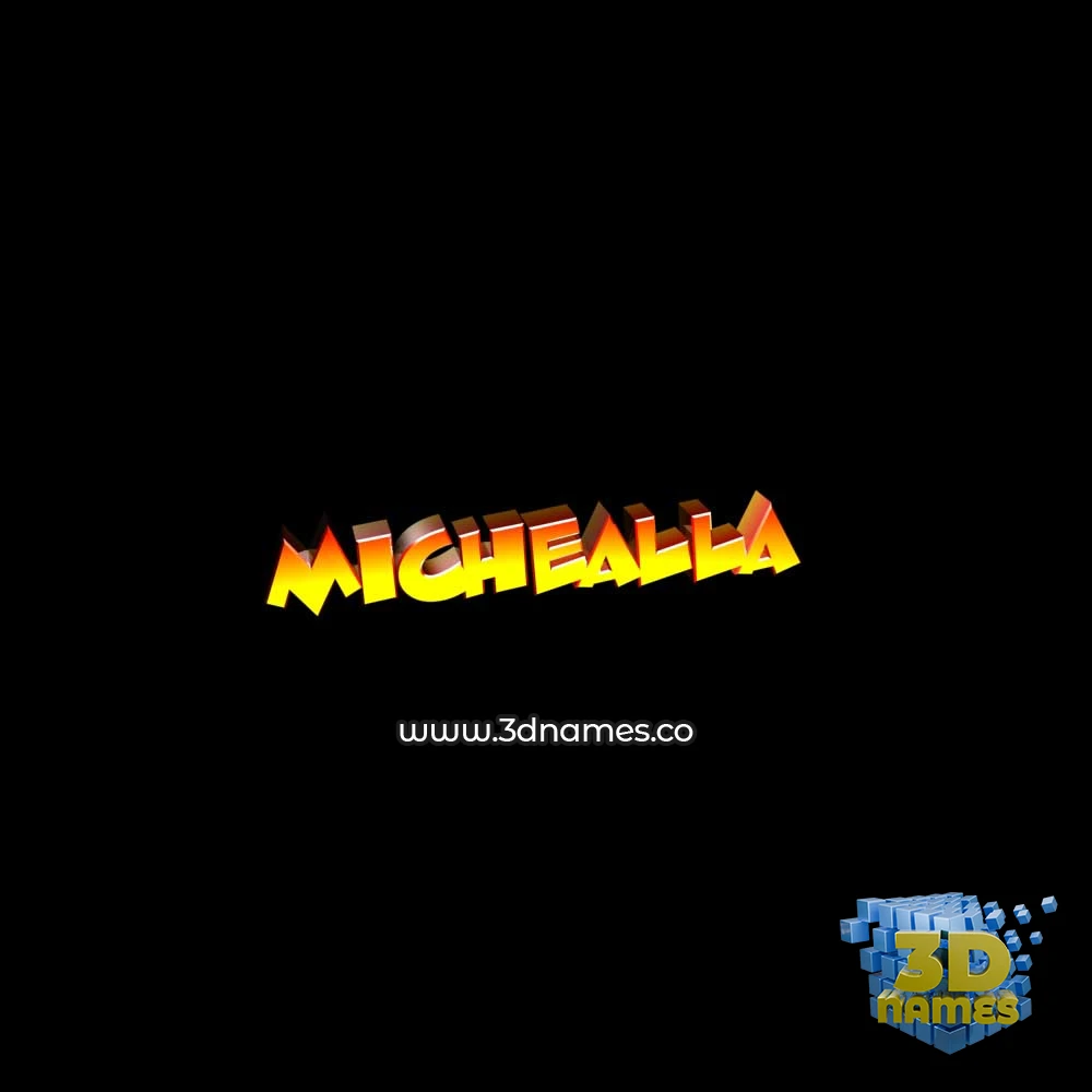michealla in Black Background style - 3D name wallpaper