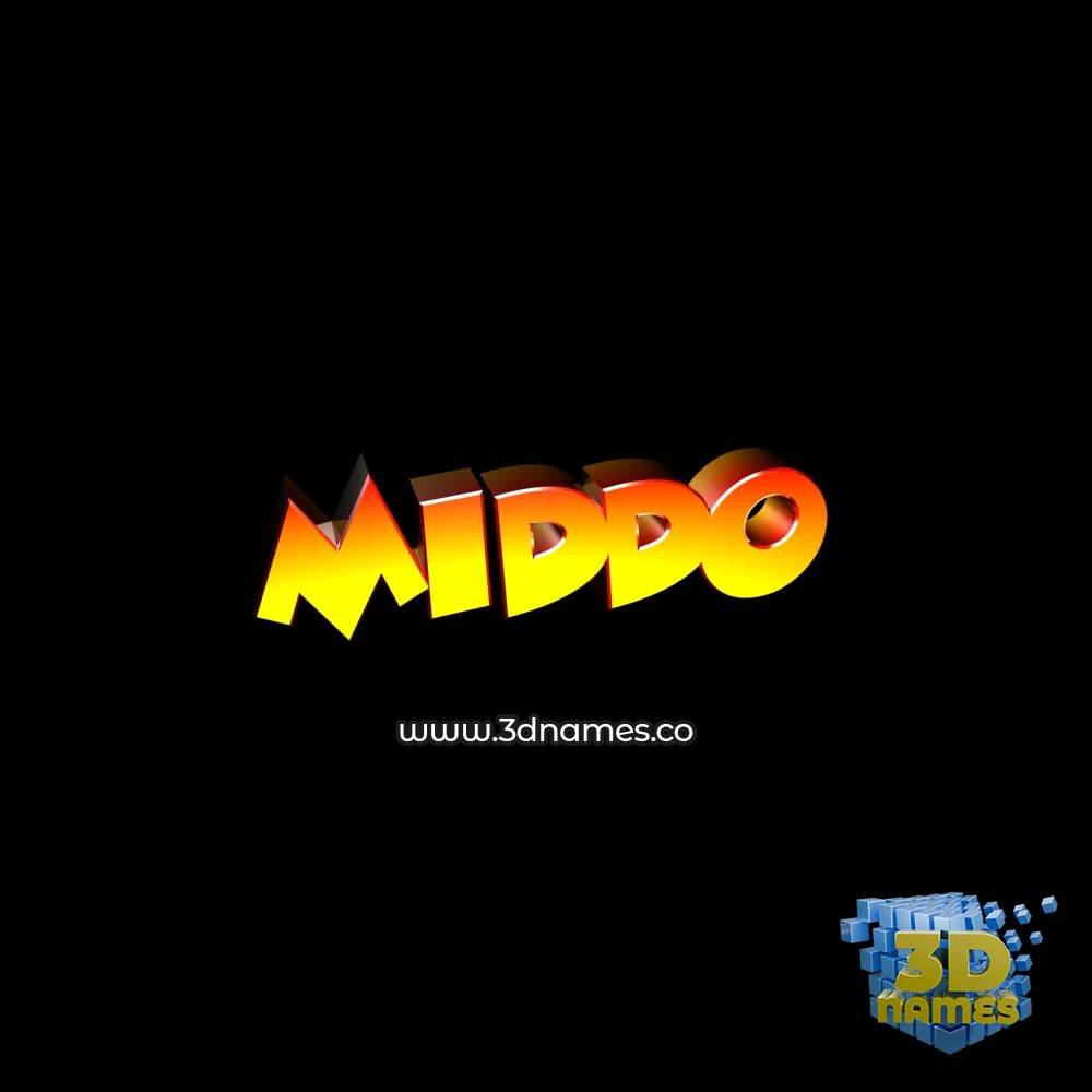 middo in Black Background style - 3D name wallpaper