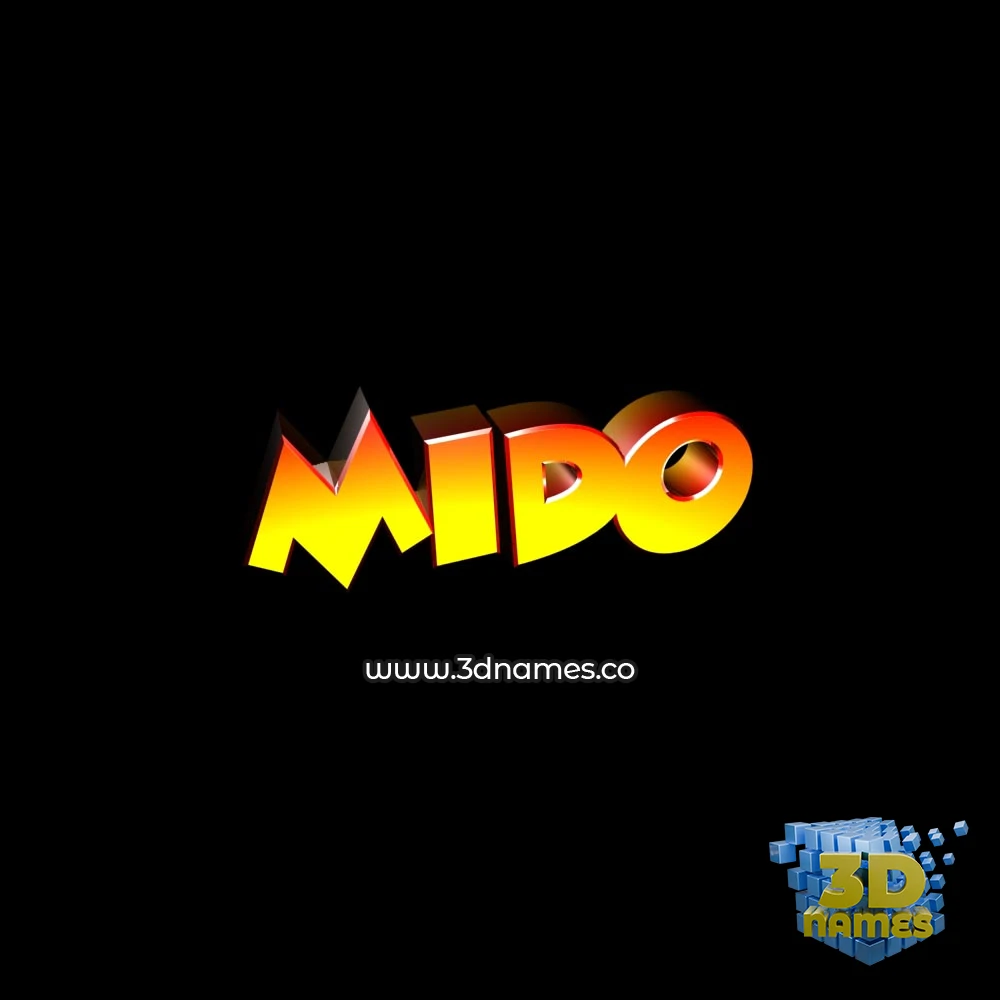 mido in Black Background style - 3D name wallpaper