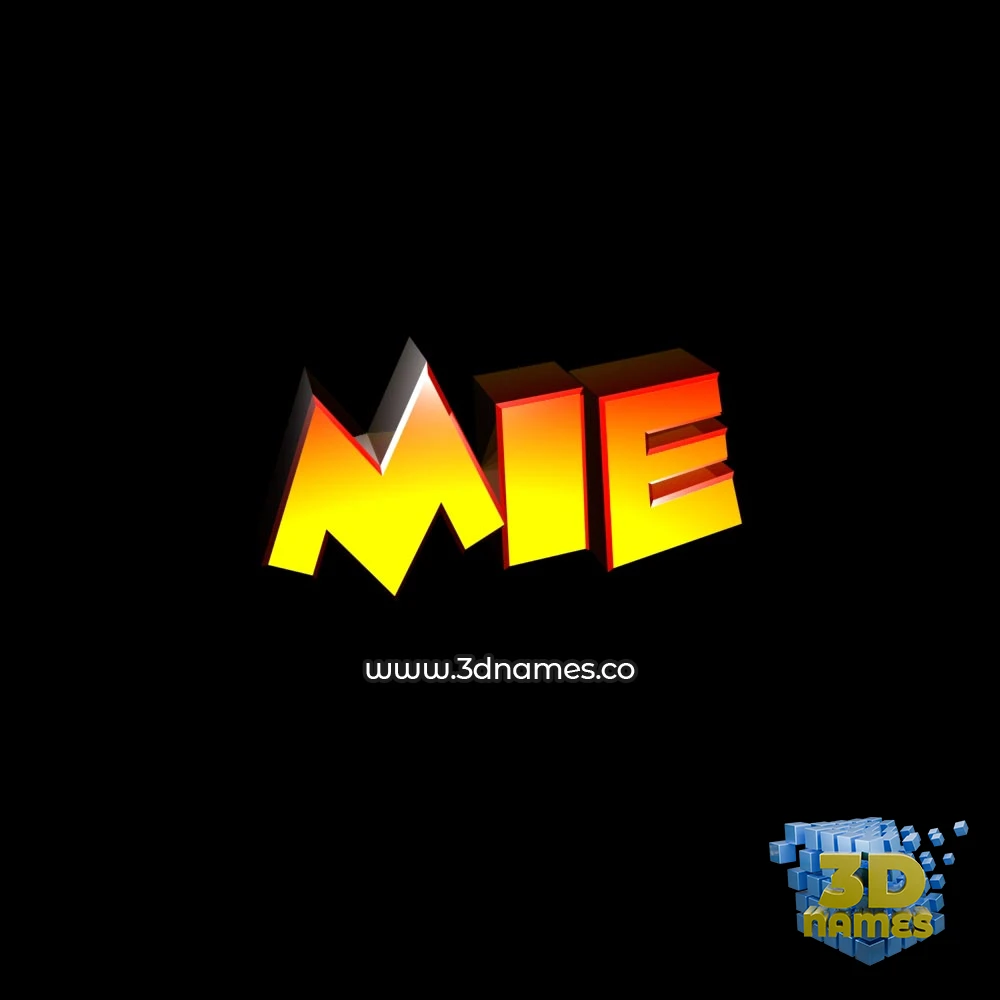 mie in Black Background style - 3D name wallpaper