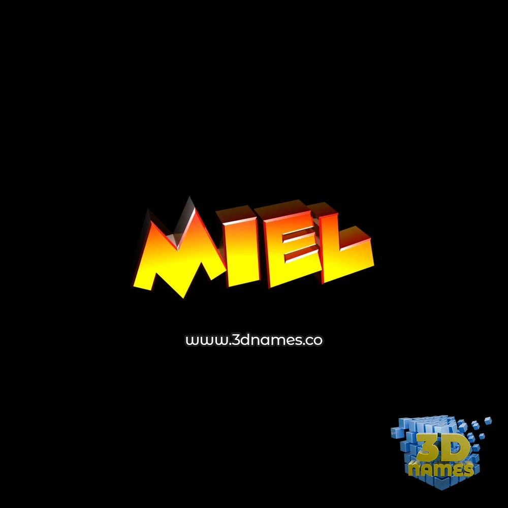 miel in Black Background style - 3D name wallpaper